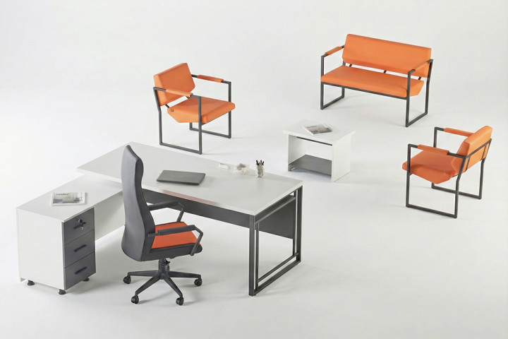 Step (Kardelen Beyaz 180 cm) Ofis Takımı 